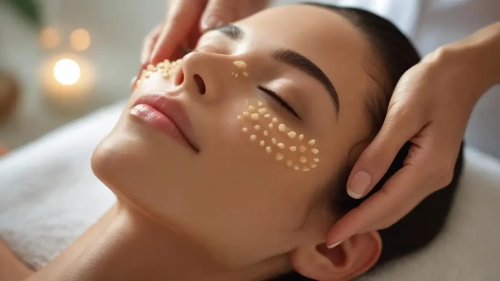 عکس در حال ماساژ صورت